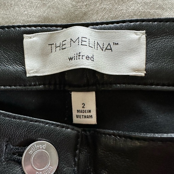 Wilfred The Melina Black Faux Leather Flare Pants Size 2 - Picture 3 of 5